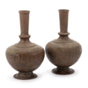 A PAIR OF MIDDLE EASTERN BRONZE VASES, 19TH CENTURY