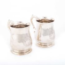 A PAIR OF GEORGE II SILVER MUGS