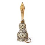 A VICTORIAN SILVERED METAL POSY HOLDER, CIRCA 1870