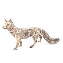 A LARGE SILVER MODEL OF A FOX