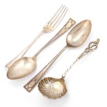 A PAIR OF AMERICAN STERLING SILVER TABLESPOONS