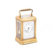 A MID-19TH CENTURY FRENCH BRASS-CASED REPEATING CARRIAGE CLOCK, SIGNED VIEYRES & REPINGON