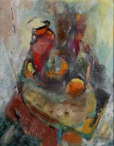 CIRCLE OF LOUISE ANNAND (1915-2012) STILL LIFE WITH RED JUG