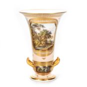A RARE DERBY VASE AND STAND, PAINTED IN THE MANNER OF DANIEL LUCAS, CIRCA 1810