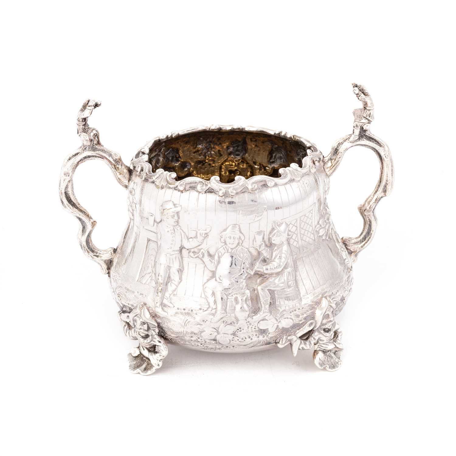 A VICTORIAN SILVER THREE-PIECE TEA SERVICE - Image 3 of 3