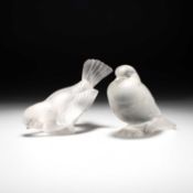 RENÉ LALIQUE (FRENCH, 1860-1945), TWO 'MOINEAU' PAPERWEIGHTS