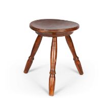 A 19TH CENTURY SYCAMORE CHEESE STOOL