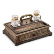 A MID-19TH CENTURY BOULE MARQUETRY INKSTAND