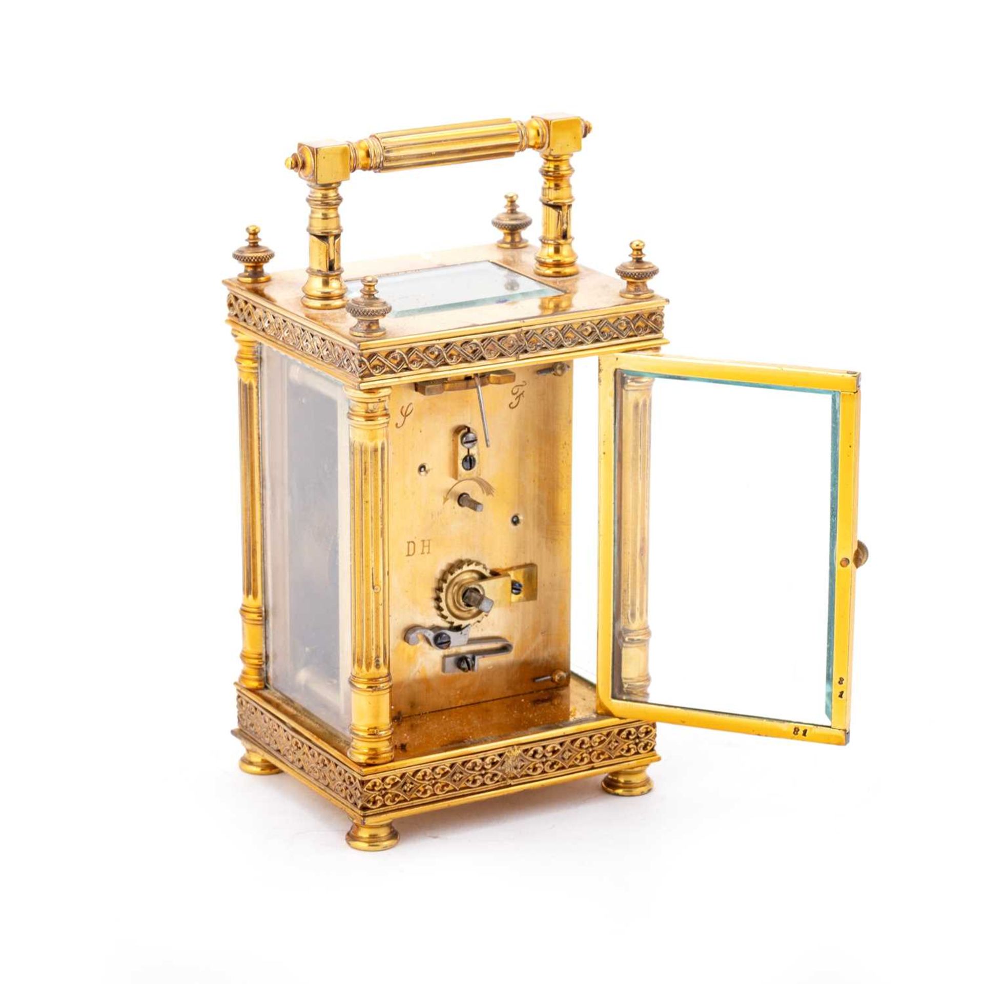 A LATE 19TH CENTURY FRENCH BRASS-CASED CARRIAGE CLOCK - Image 2 of 2