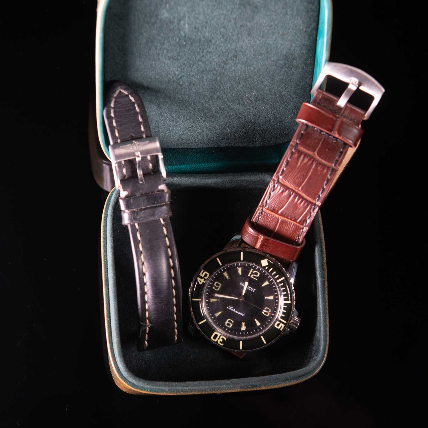 A GENTS STEEL COURGEUT AUTOMATIC STRAP WATCH - Image 2 of 2