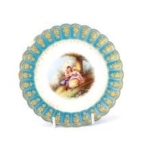 A SÈVRES STYLE 'CHÂTEAU DES TUILERIES' FLUTED SAUCER DISH, 19TH CENTURY