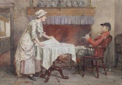 GEORGE GOODWIN KILBURNE (1839-1924) A REST AT THE FIREPLACE