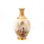 A ROYAL WORCESTER VASE BY JAMES STINTON, DATED 1919