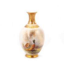 A ROYAL WORCESTER VASE BY JAMES STINTON, DATED 1919