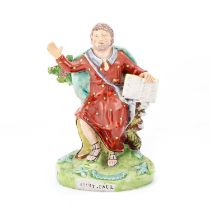 A TITLED PEARLWARE FIGURE OF 'SAINT PAUL', CIRCA 1820-30