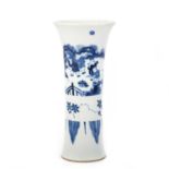 A CHINESE BLUE AND WHITE VASE, GU