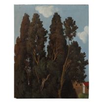 EARLY 20TH CENTURY FRENCH SCHOOL TREE LANDSCAPE