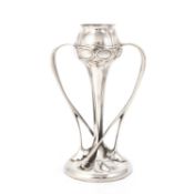 ARCHIBALD KNOX (1864-1933) FOR LIBERTY & CO, A RARE SIZED TUDRIC PEWTER TULIP VASE