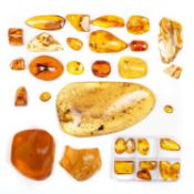 A COLLECTION OF AMBER AND COPAL