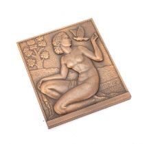 AN ART DECO FRENCH BRONZE PLAQUE