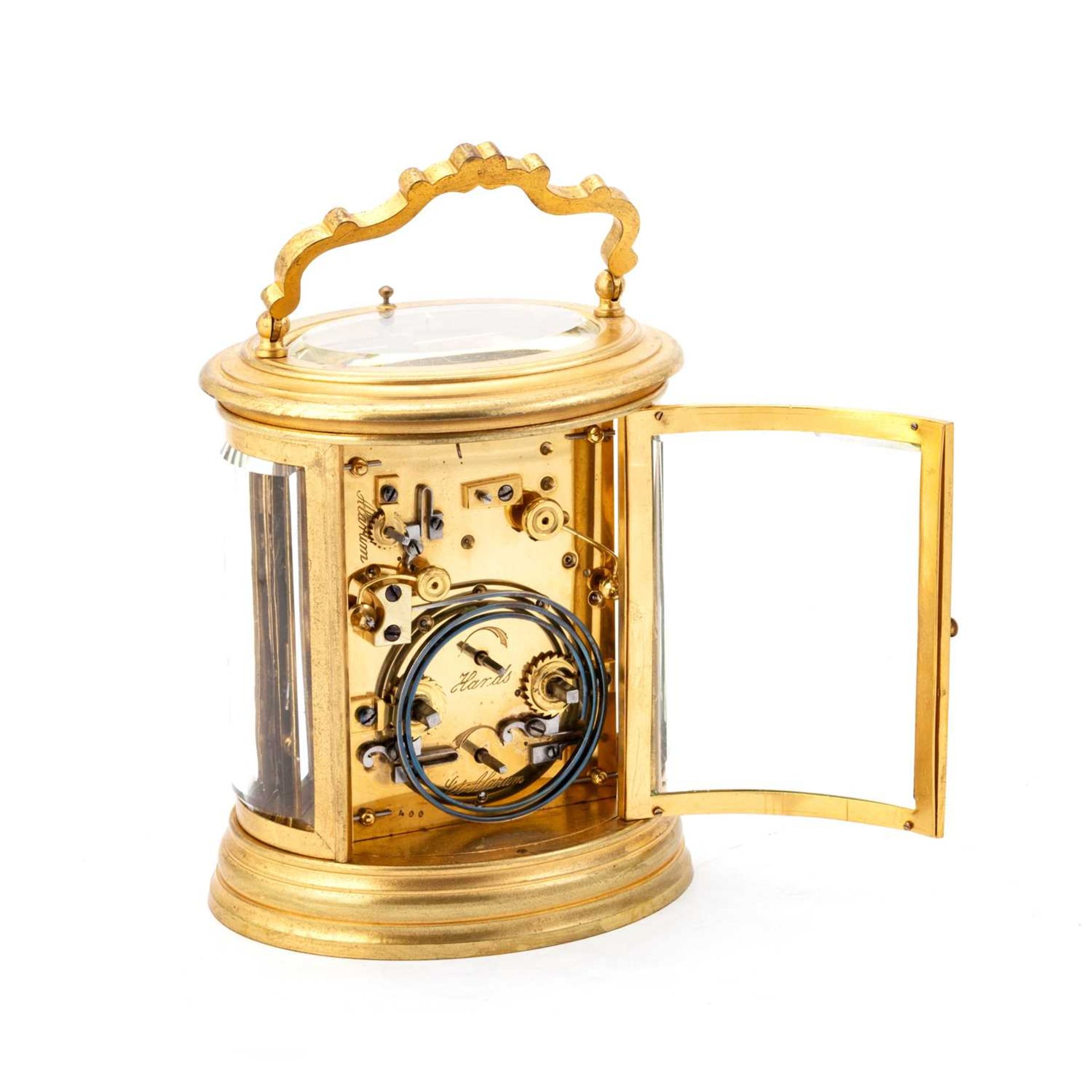 A 19TH CENTURY FRENCH BRASS-CASED REPEATING CARRIAGE CLOCK - Image 2 of 2