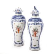 A PAIR OF 18TH CENTURY CHINESE VASES AND COVERS, QIANLONG PERIOD