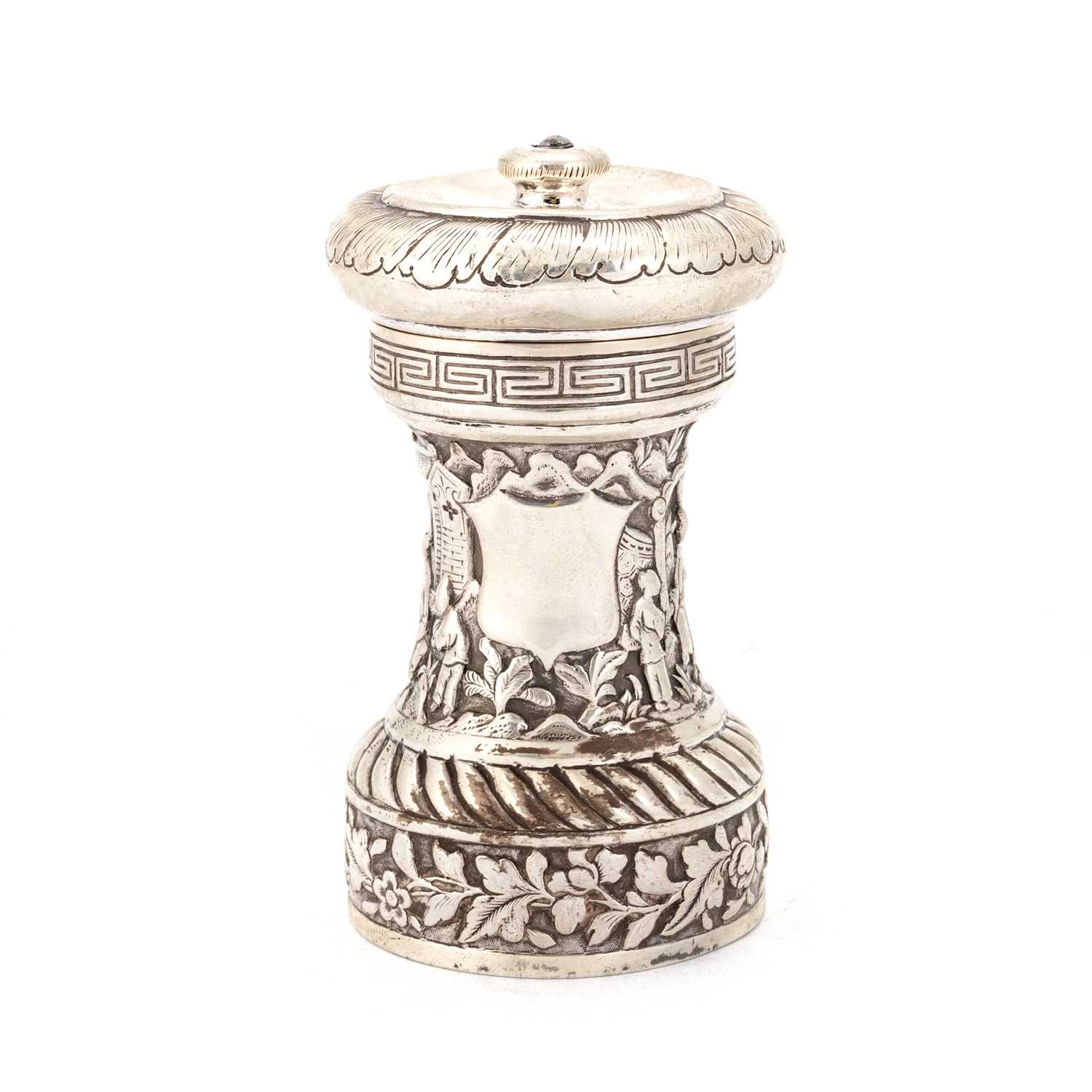 A RARE CHINESE CAST SILVER PEPPER GRINDER - Image 2 of 4