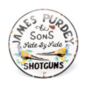 A JAMES PURDEY & SONS ENAMEL ADVERTISING SIGN