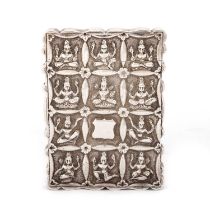 AN INDIAN SILVER CARD CASE, 19TH CENTURY
