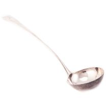 A GEORGE III SILVER SOUP LADLE