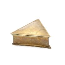 A 19TH CENTURY BRASS TOBACCO BOX