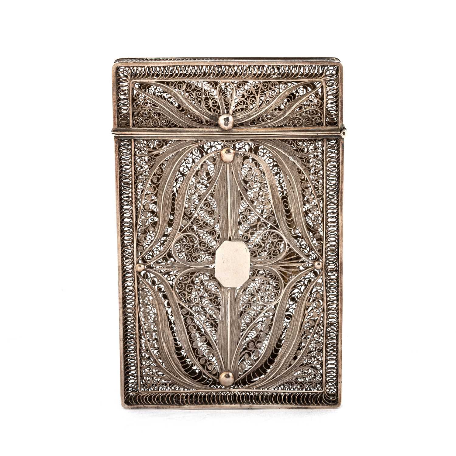 A FILIGREE SILVER CARD CASE, 19TH CENTURY - Image 2 of 2