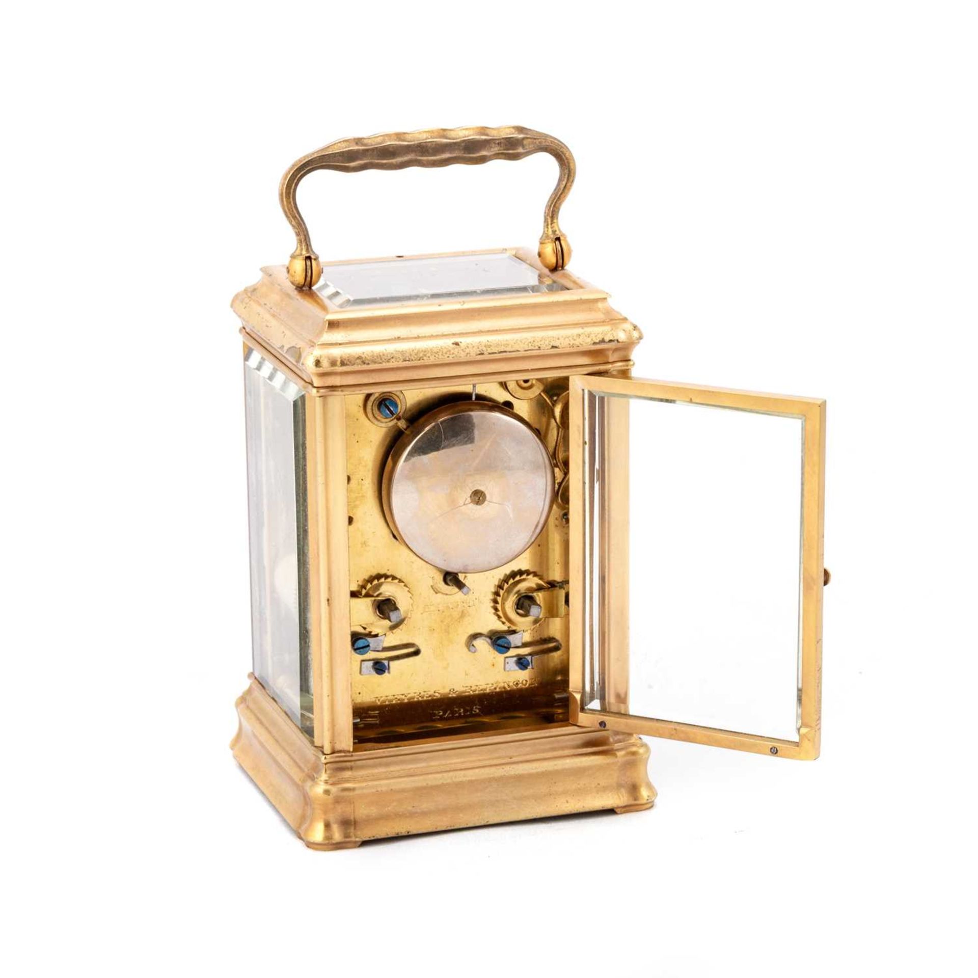 A MID-19TH CENTURY FRENCH BRASS-CASED REPEATING CARRIAGE CLOCK, SIGNED VIEYRES & REPINGON - Image 2 of 2