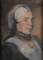 18TH CENTURY EUROPEAN SCHOOL PORTRAIT OF A LADY IN HEADDRESS