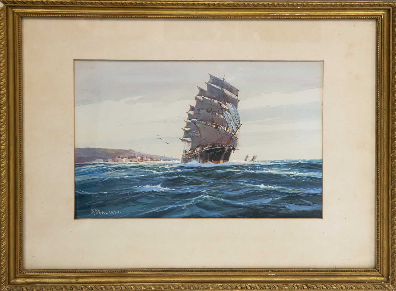 WILFRED KNOX (1884-1966) OFF WHITBY, TALL SHIP OFF THE COAST - Image 2 of 2