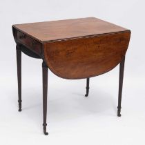 A GEORGE III KINGWOOD BANDED MAHOGANY PEMBROKE TABLE