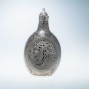 A 20TH CENTURY PERSIAN SILVER-MOUNTED DECANTER