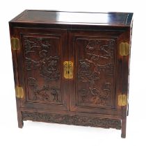 AN EARLY 20TH CENTURY CHINESE HARDWOOD SIDE CABINET