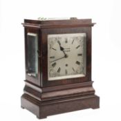 A ROSEWOOD LIBRARY TIMEPIECE, SIGNED WM LAMB, GLASGOW, FIRST HALF OF THE 19TH CENTURY