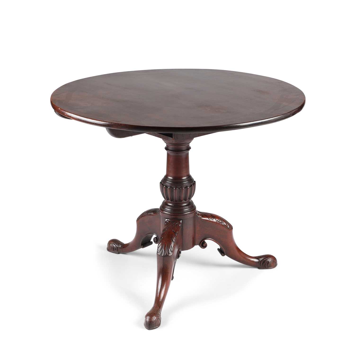 A GEORGE III MAHOGANY TILT-TOP TRIPOD TABLE