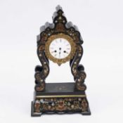 A 19TH CENTURY BOULLE AND EBONISED MANTEL CLOCK, SIGNED F.L. HAUSBERG, PARIS