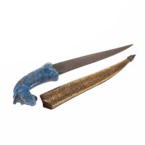 A PERSIAN DAGGER WITH LAPIS LAZULI HANDLE