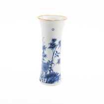 A CHINESE BLUE AND WHITE FLARED VASE