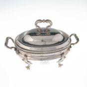 A GEORGE II SILVER TUREEN AND COVER