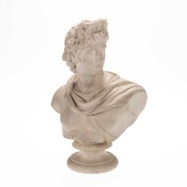 AN ITALIAN SCHOOL MARBLE BUST OF A MAN, 18TH/ 19TH CENTURY