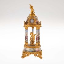 A VIENNESE ENAMEL AND ORMOLU TABLE CLOCK, LATE 19TH CENTURY