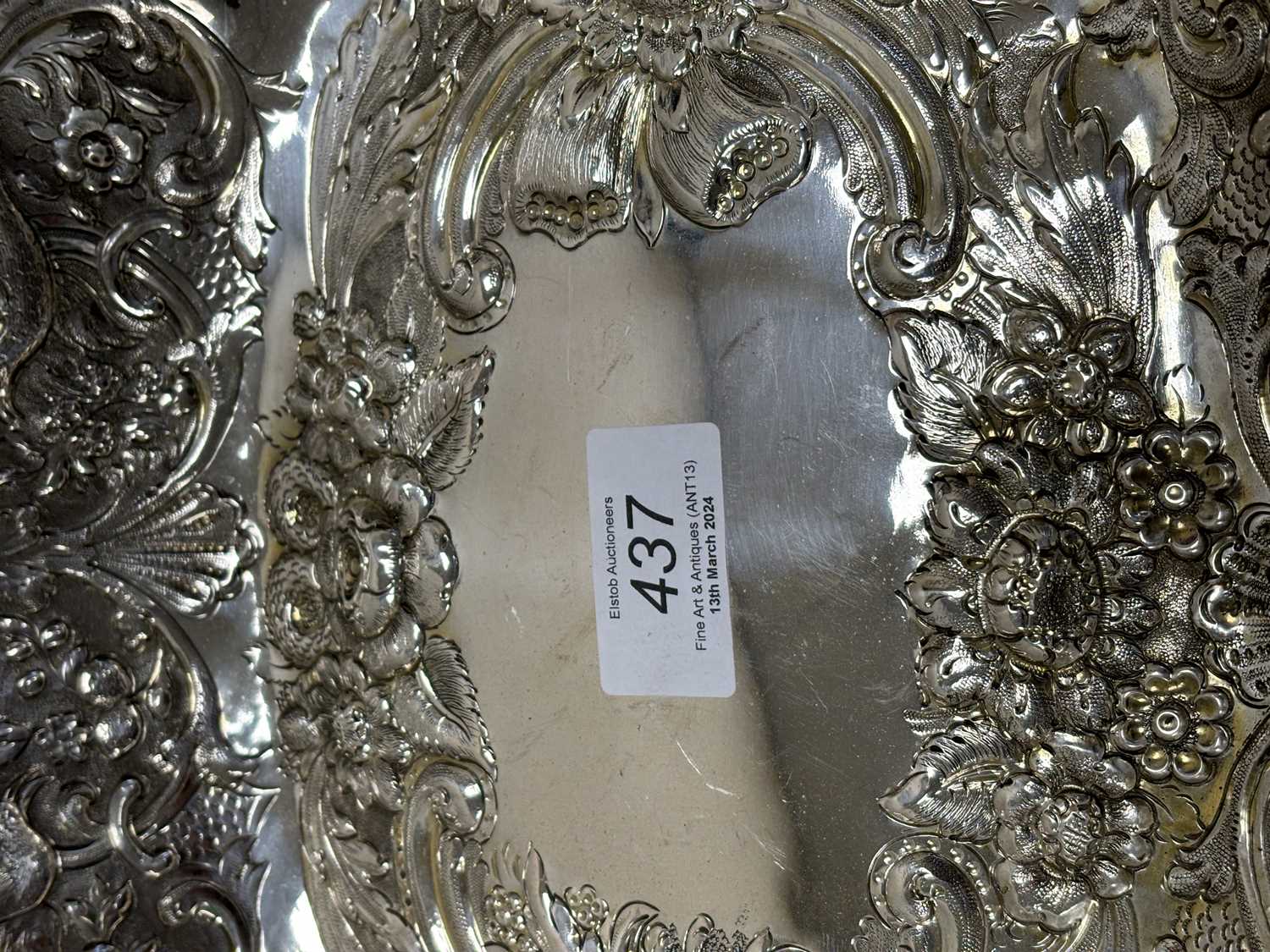 A GEORGE III SILVER SIDEBOARD DISH - Image 7 of 9