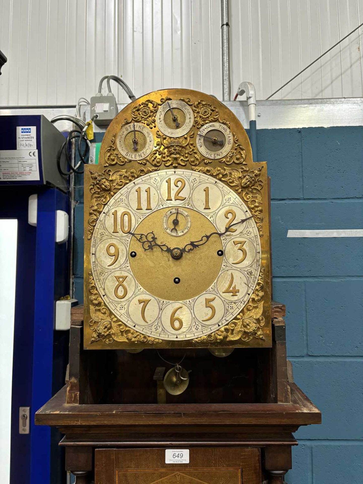 AN EDWARDIAN INLAID MAHOGANY MUSICAL LONGCASE CLOCK - Image 9 of 9