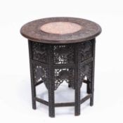 AN ANGLO-INDIAN INLAID HARDWOOD OCCASIONAL TABLE