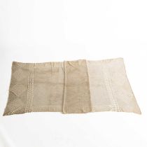 A 1920S EGYPTIAN HAMMERED SILVER AND CREAM LACE SHAWL